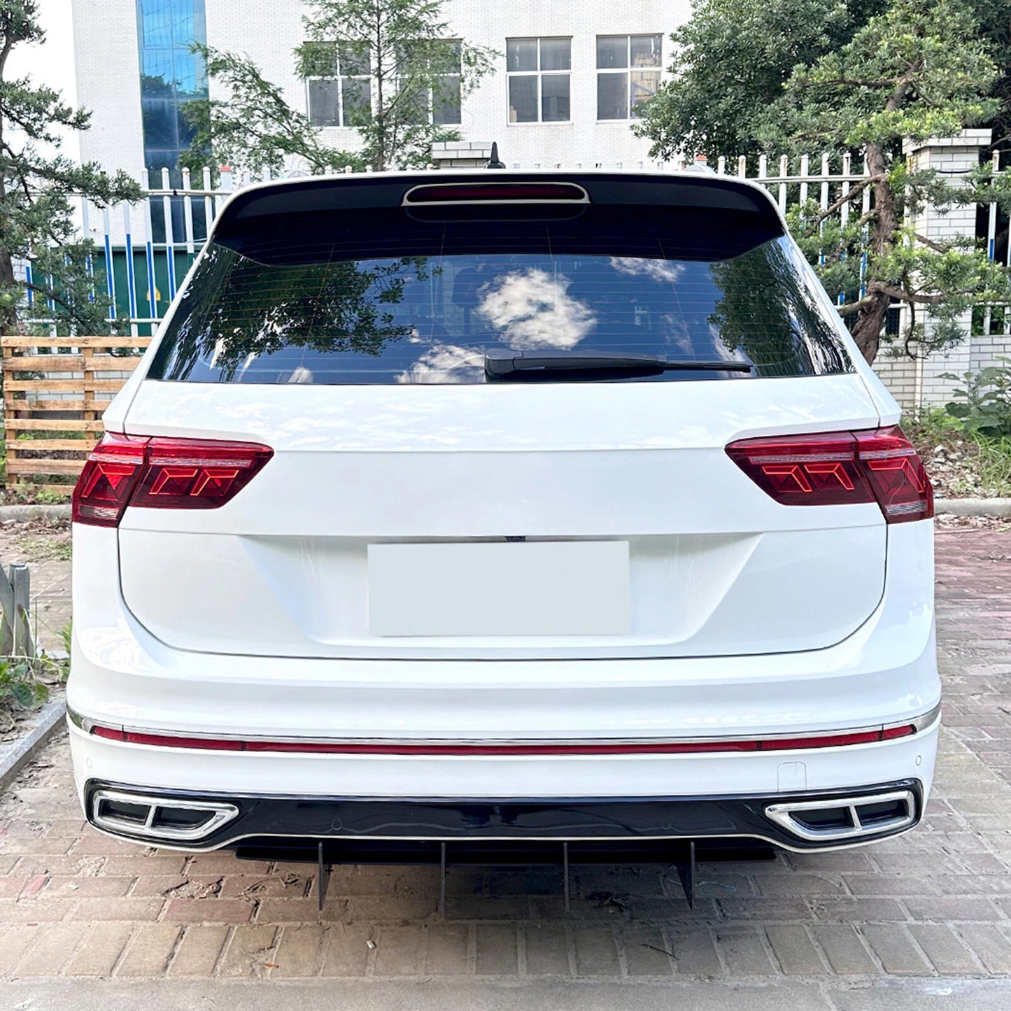 Rear Bumper Diffuser Lip for VW Tiguan RLine MK2 (2021-2023) Black