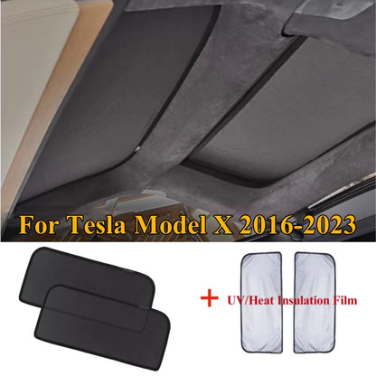 Head Roof Wing Door Sunshade Sunroof Net Blind for Tesla Model X