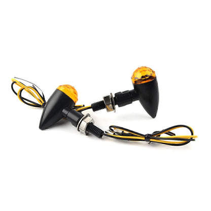 Universal Black Metal LED Mini Amber Turn Signal Lights for Car