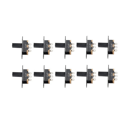 10 x Mini Vertical Slide Switch for PCB Panel - 2 Position On/Off SPDT