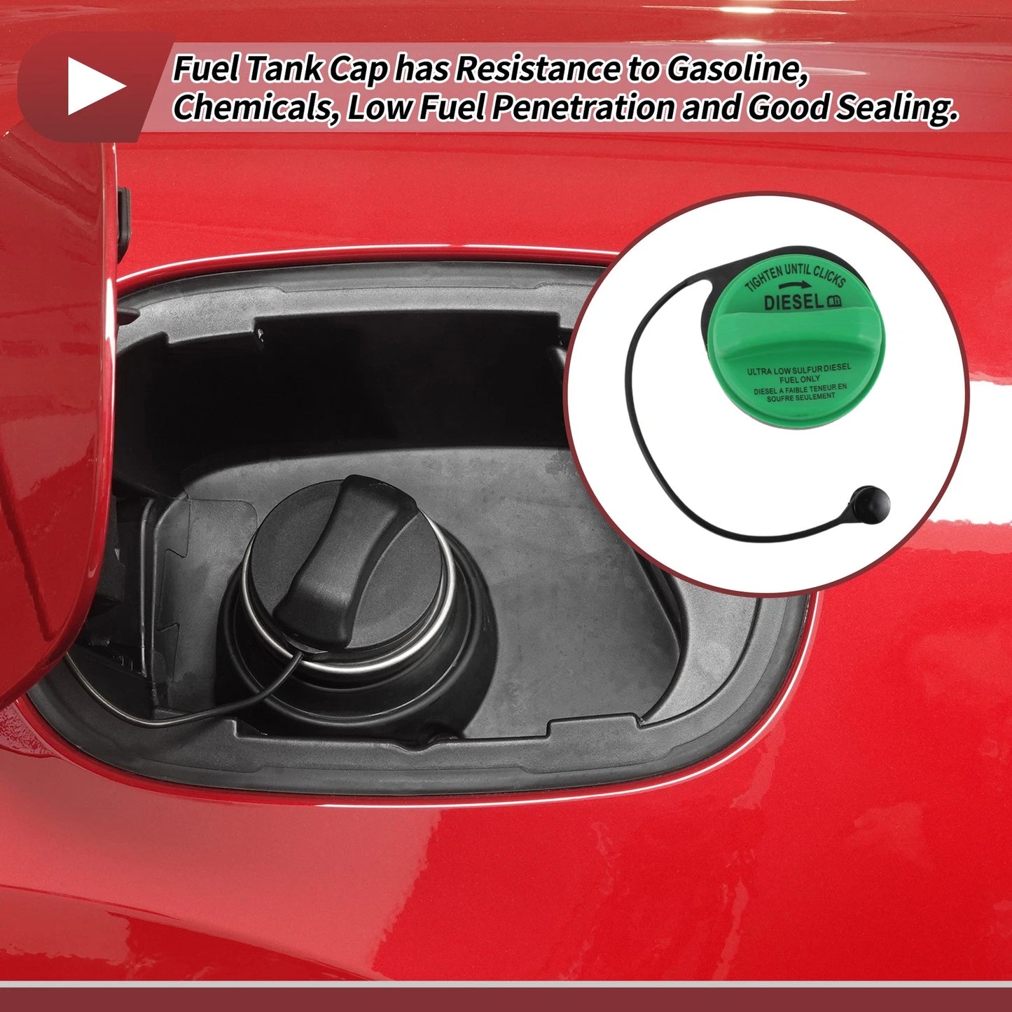 Gas Fuel Tank Cap for GMC Sierra 2500HD 3500HD Black White Green