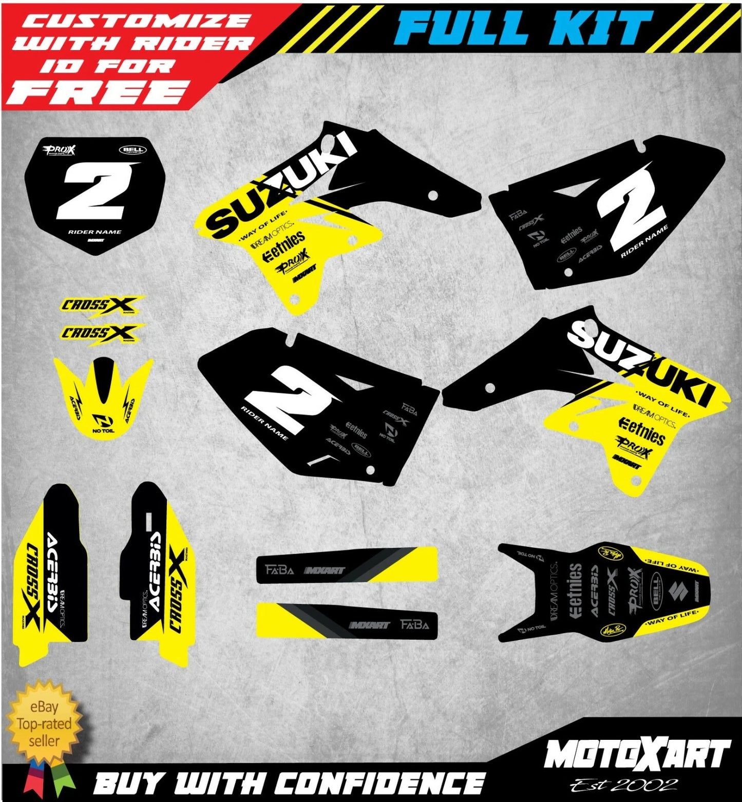Custom Graphics Full Kit for Suzuki RMZ 250 (2008-2010)