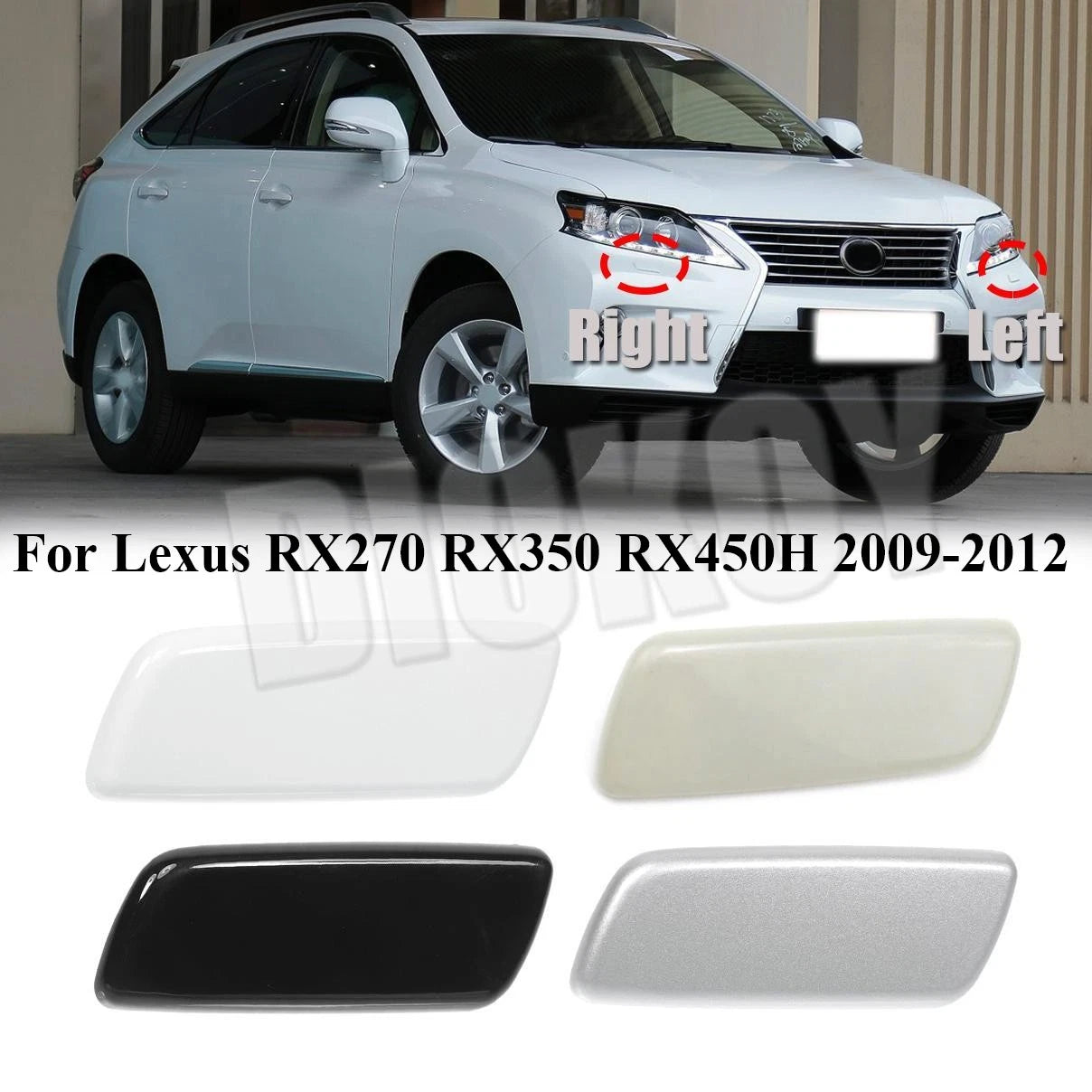 Front Headlight Washer Cover Cap for Lexus RX270 RX350 RX450H (2009–2012)