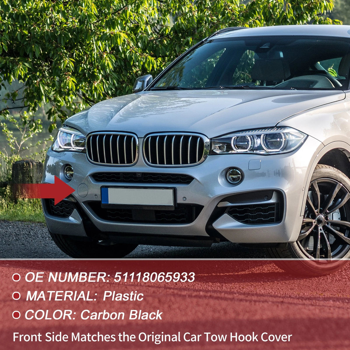 Front Tow Cover Cap for BMW X6 F16 M-SPORT (2015-2019)