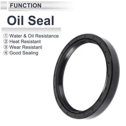 Oil Seal 75x90x12mm Black Rotary Shaft Seal Nitrile Rubber 5 Pcs