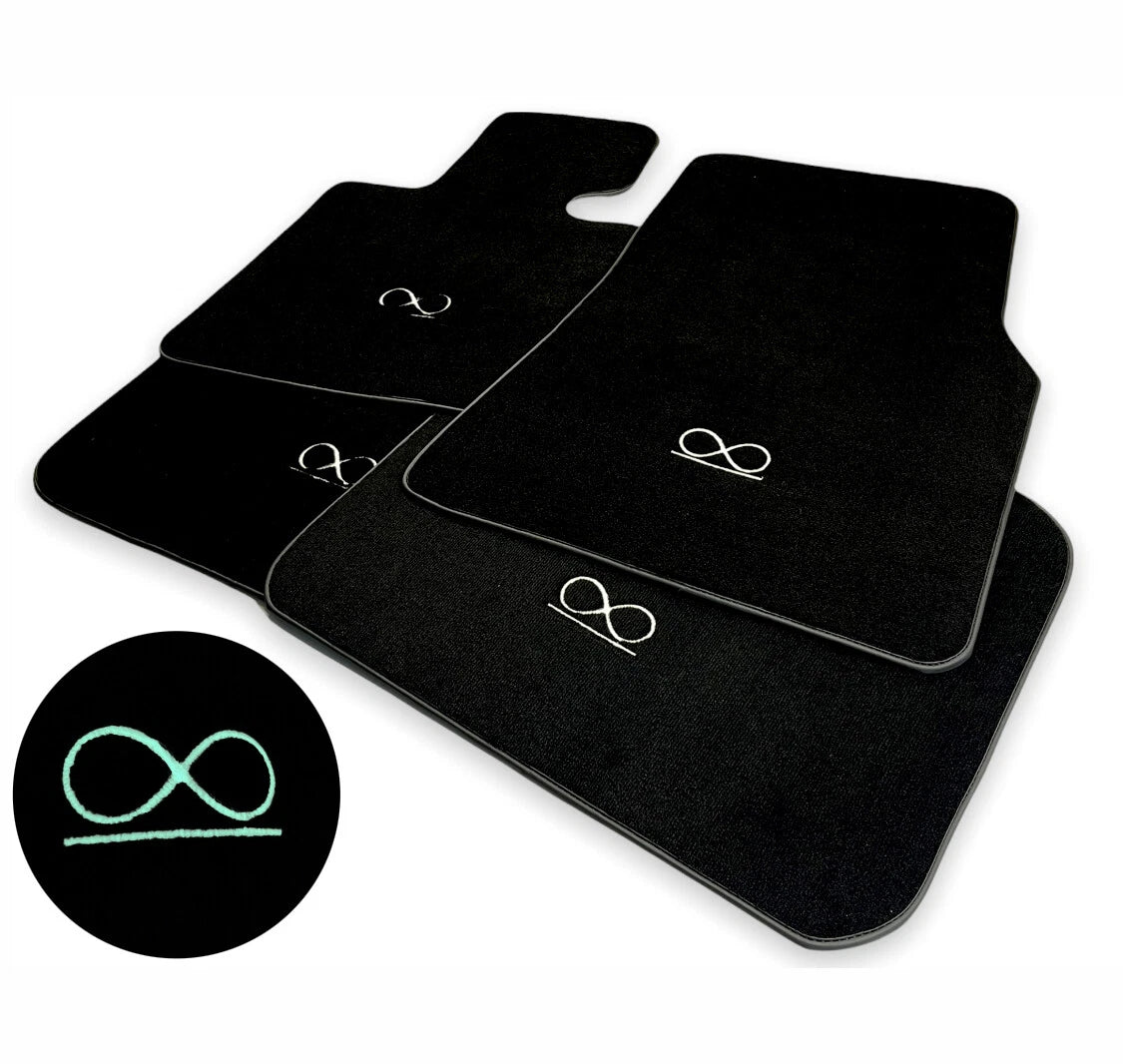 Floor Mats for Rolls Royce Ghost 2010-2019 Black Badge with Fluorescent Logo
