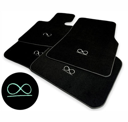 Floor Mats for Rolls Royce Ghost 2010-2019 Black Badge with Fluorescent Logo