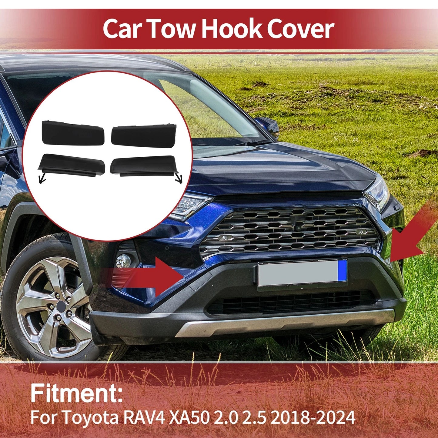 Front Tow Hook Cover Cap for Toyota RAV4