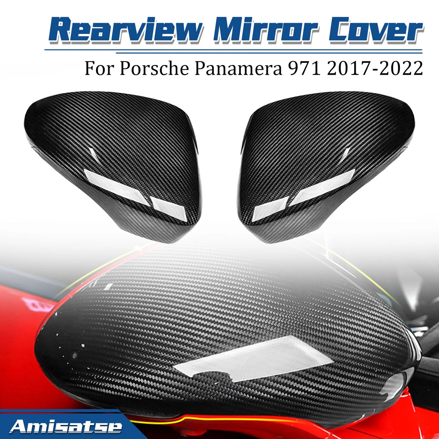 Carbon Fiber Side Mirror Cap Cover for Porsche Panamera 971 (2017-2022)