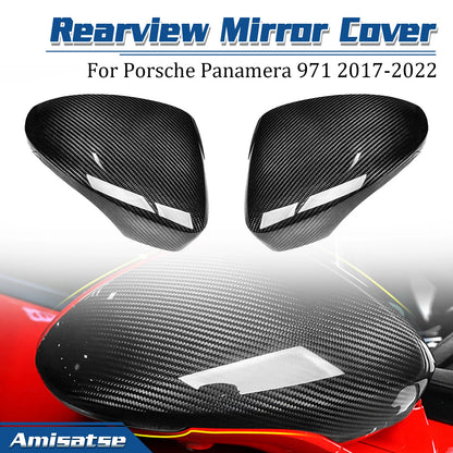 Carbon Fiber Side Mirror Cap Cover for Porsche Panamera 971 (2017-2022)