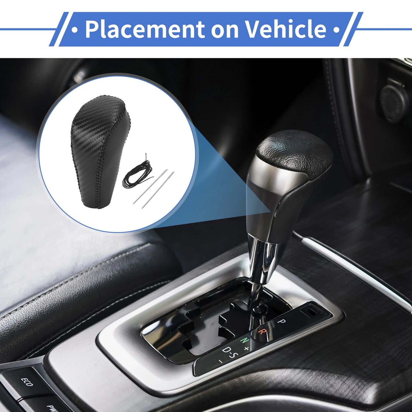 Gear Shift Knob Cover for Chevrolet Cruze (2011 - 2015) Carbon Fiber Black