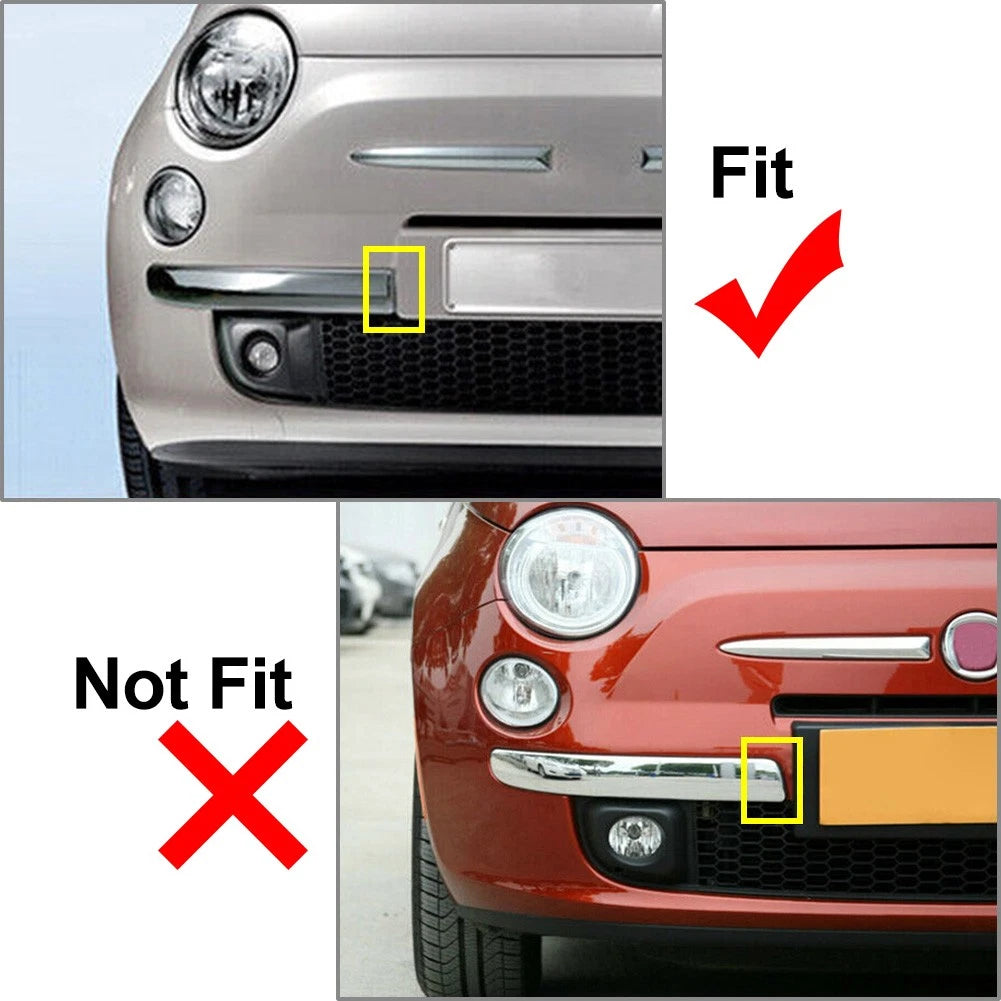 Chrome Front Right Bumper Moulding Trim for FIAT 500 (2007-2015)