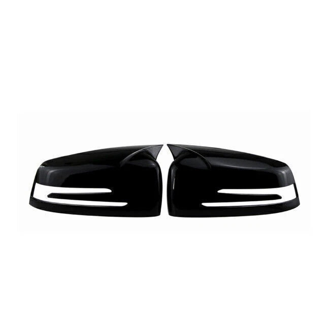Horn Mirror Cover Caps Glossy Black for Mercedes Benz W204 W176 W212