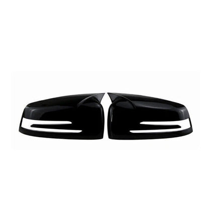 Horn Mirror Cover Caps Glossy Black for Mercedes Benz W204 W176 W212
