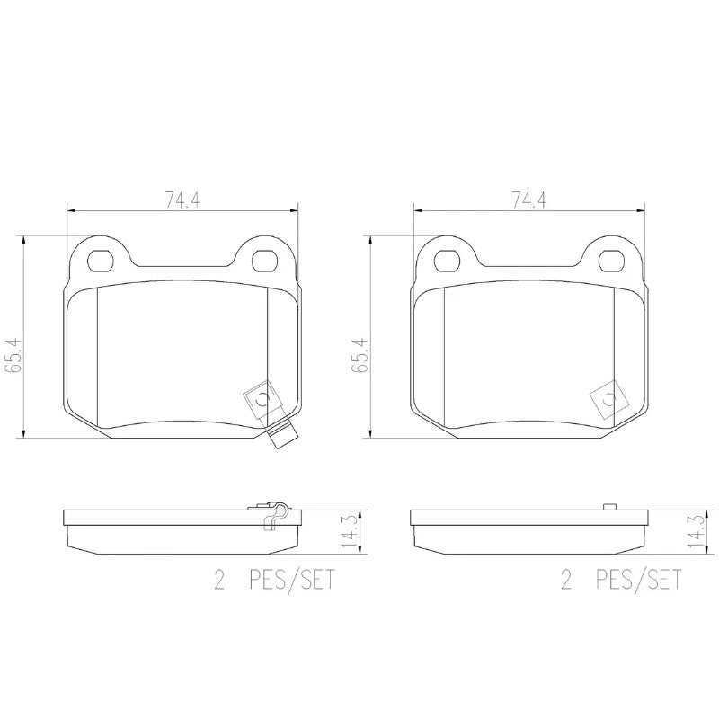 Rear Brembo Brake Pad for Mitsubishi EVO 5 6 7