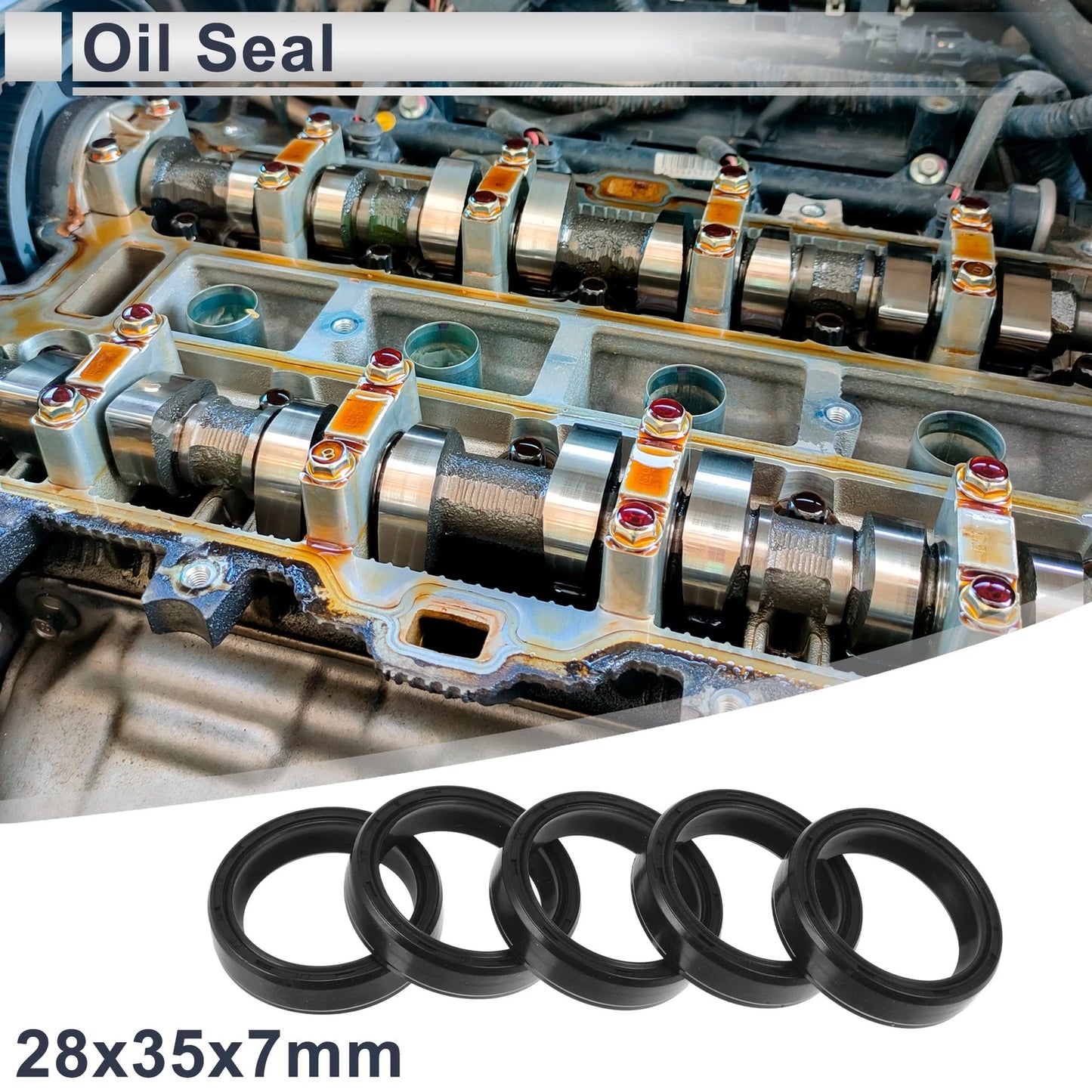 Oil Seal 28x35x8mm Nitrile Rubber 5 x Pcs for Make Model
