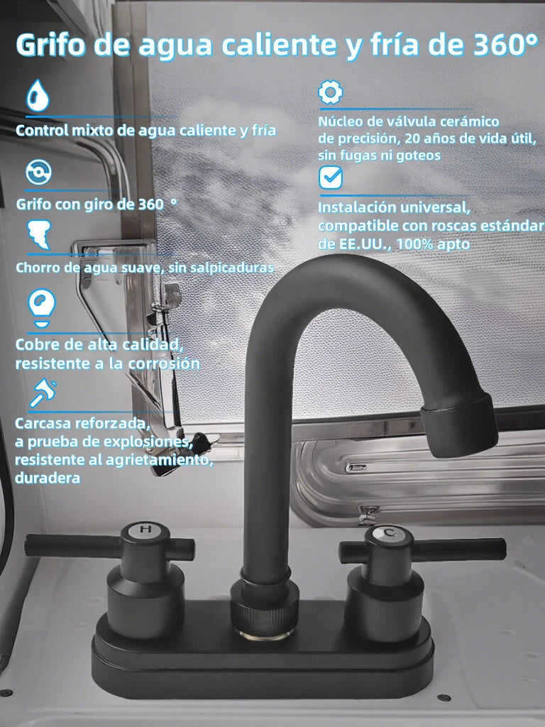Outlet Pipe / Black Plated Stainless Steel for Caravan Faucet US