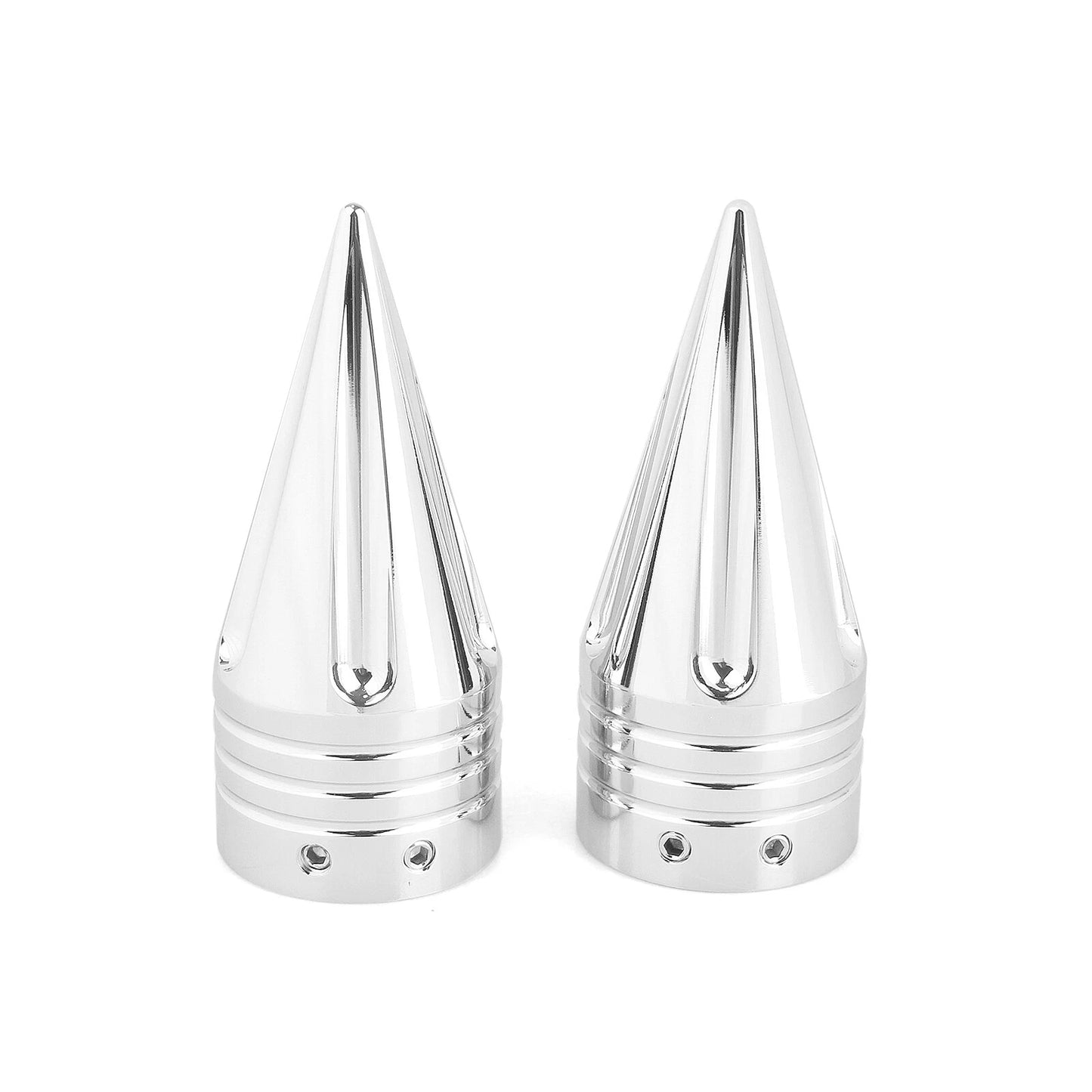 2 x Silver 29mm Front Axle Nut Covers for Harley Dyna Sportster (2004-2023)