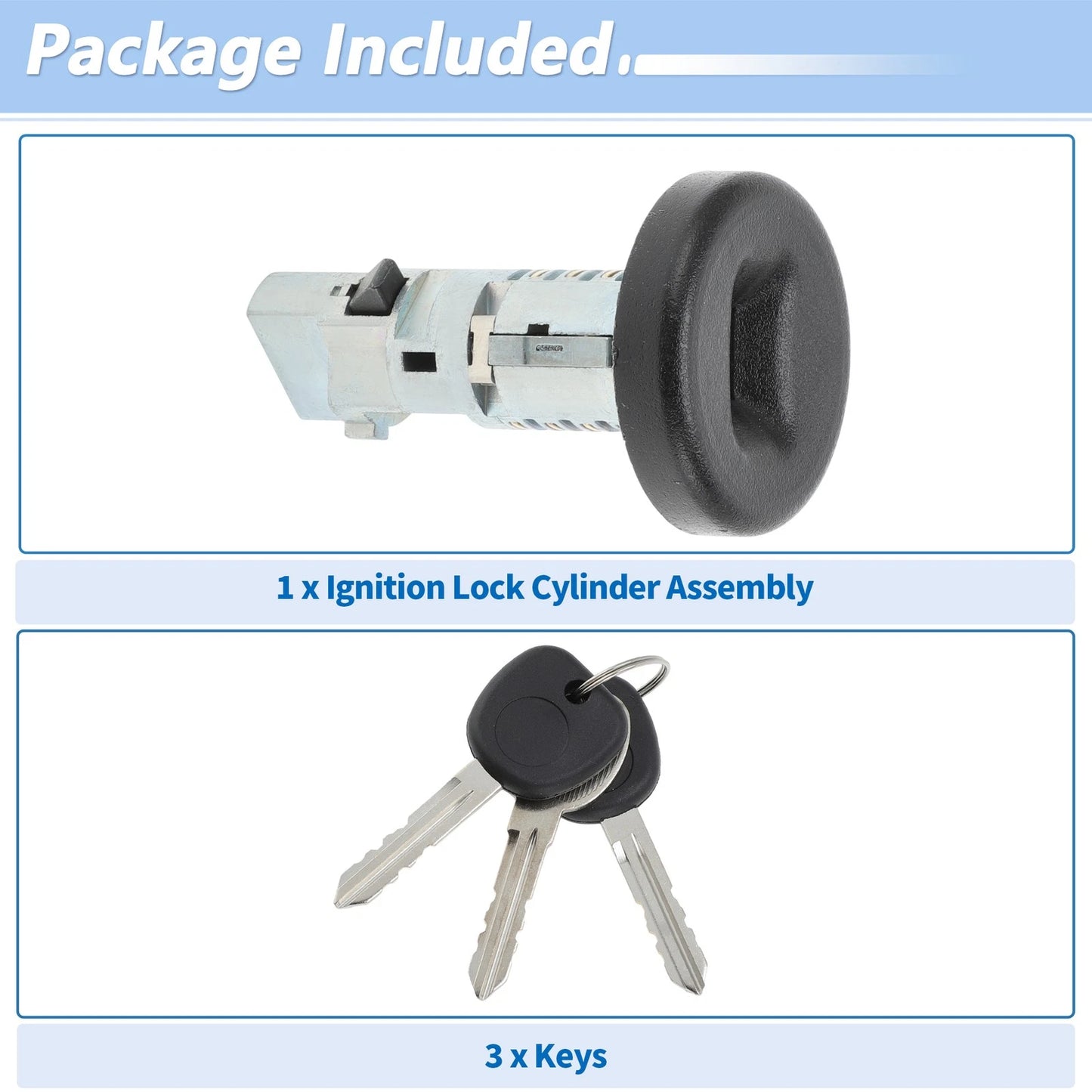 Ignition Lock Cylinder w/ 3 Key for Chevy Silverado 1500 (2007-2013)