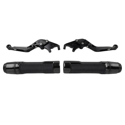 CNC Black Extendable Brake Clutch Levers & Grips for Daytona 675 (2006-2018)