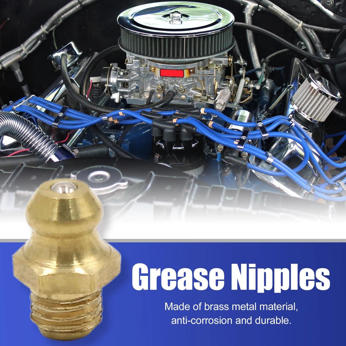16pcs 1/4-28 Brass Grease Nipple Fitting for Motorcycle Car
