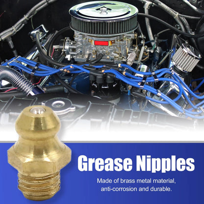 16pcs 1/4-28 Brass Grease Nipple Fitting for Motorcycle Car