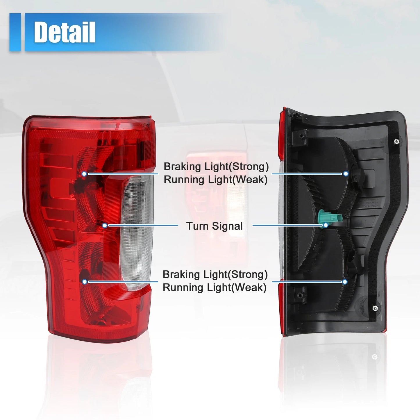 Car Tail Light Assembly for Ford F-250 F-350 Super Duty (2017-2019)
