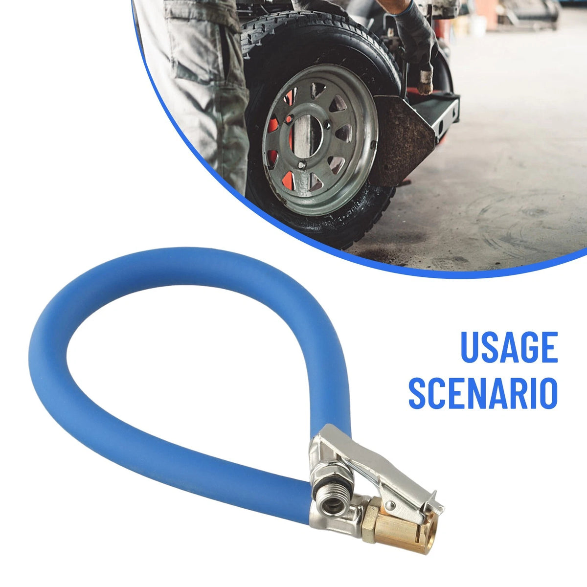 Pressure Hose / Air Tyre Inflator with Gauge for Car