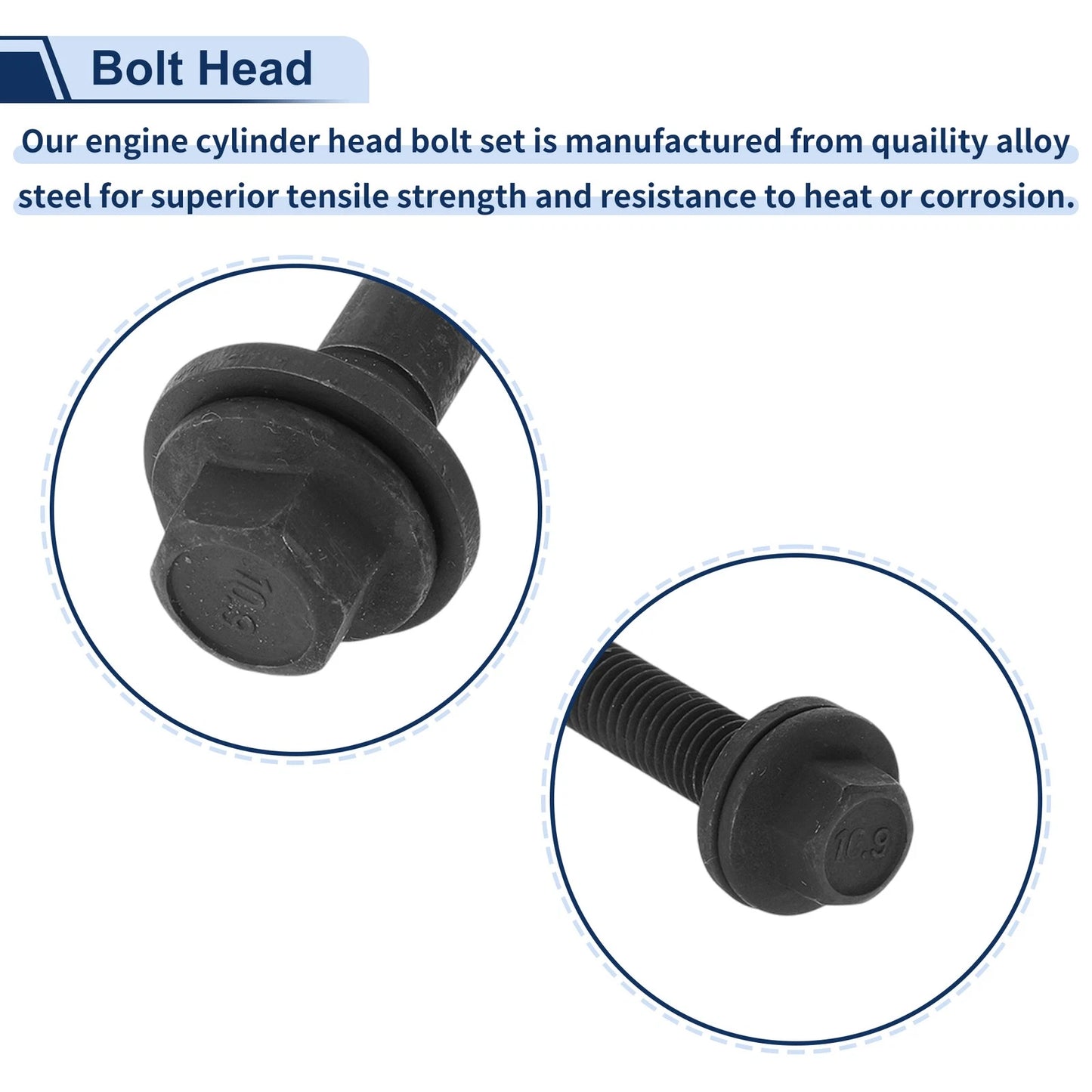 6.2L V8 Engine Cylinder Head Bolt Set for Dodge Challenger (2015-2020)