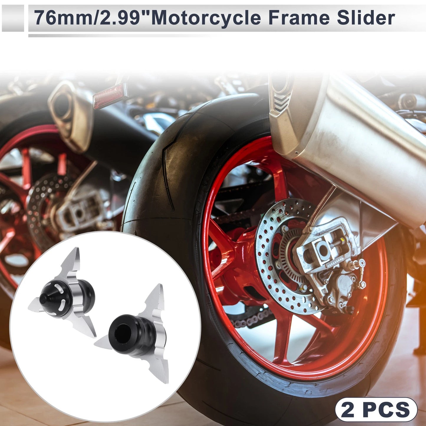0.59" Aluminum Alloy Plastic Motorcycle Slider Frame 2 x Pcs for Make Model