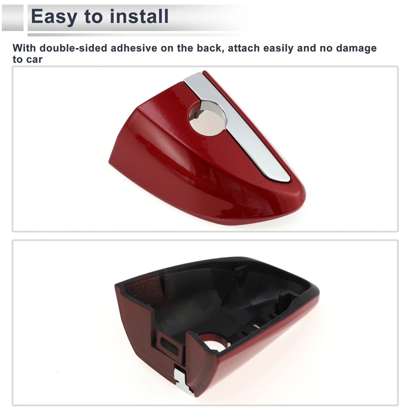 Front Left Door Handle Lock Cylinder Cover for Toyota Corolla (2014-2018) Red