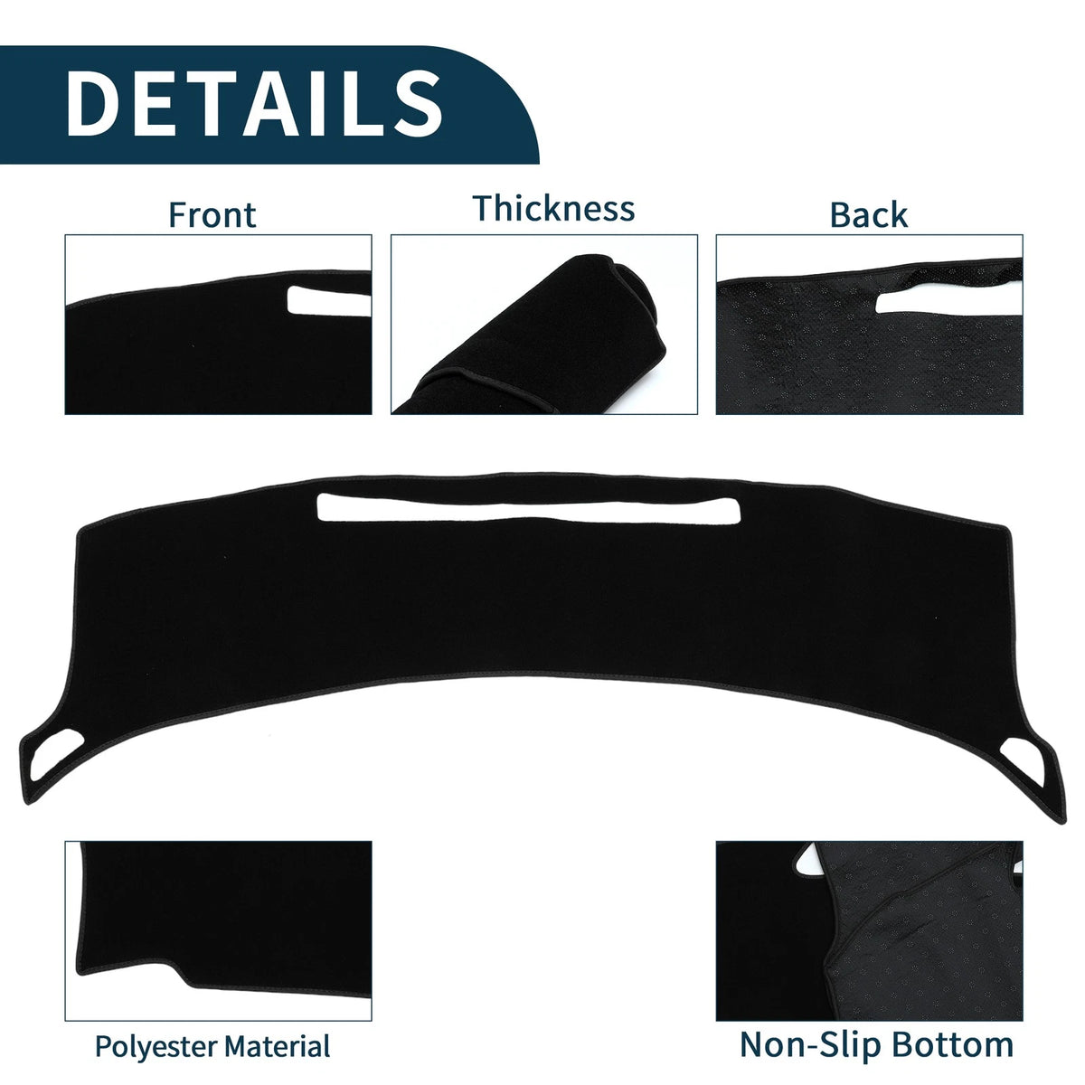 Dashboard Cover Mat for Toyota Prius ZVW55 (2015-2017) Sun Protector Black