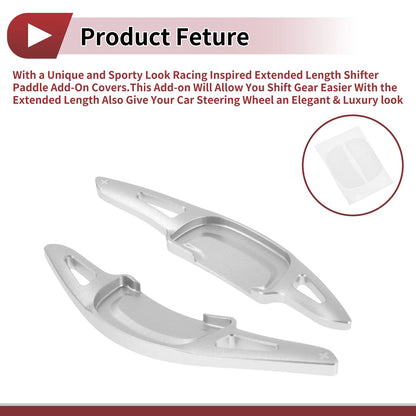 Silver Tone Aluminum Alloy Steering Wheel Paddles for Mazda Axela (2020-2021)
