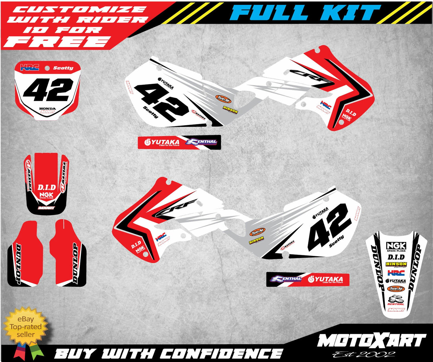 Full Custom Graphic Kit for Honda CRF 450 (2002-2004)