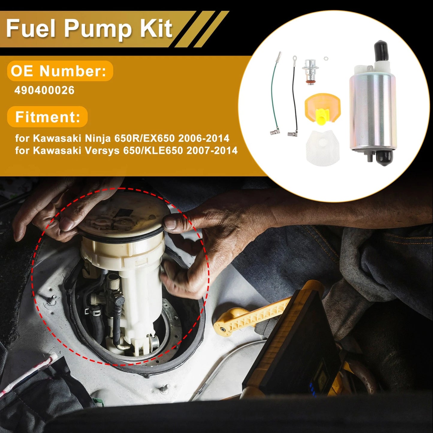 Fuel Pump for Kawasaki Ninja 650R/EX650 (2006–2014)