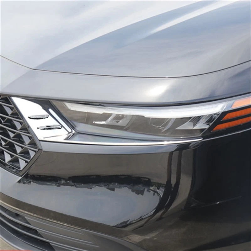 2 x Chrome Headlight Eyebrow Eyelid Covers for Honda Accord (2023-2025)