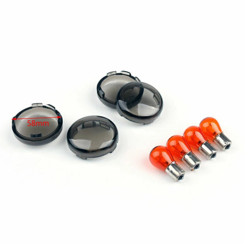 4x Smoke Turn Signal Lens for Harley FXDF Softail Dyna Sportster (2002-2023)