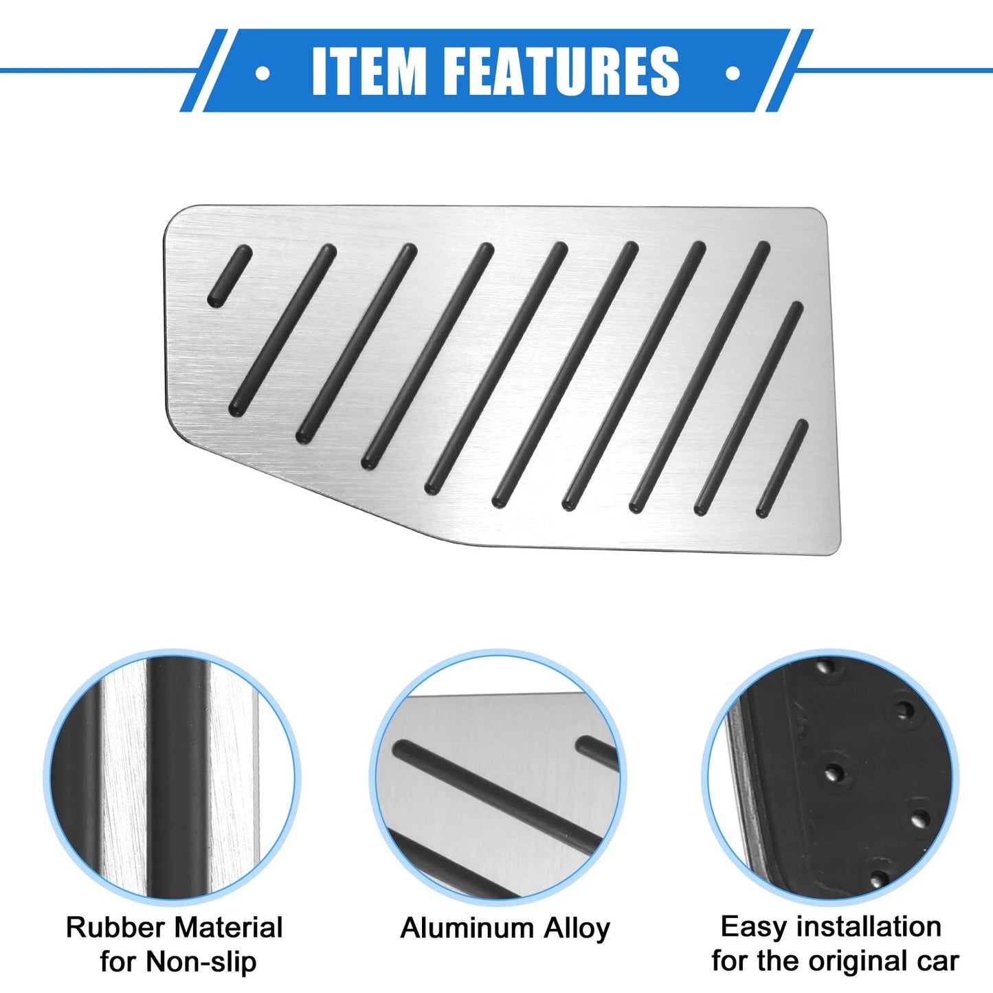 3 Pcs Gas Brake Foot Rest Pedal Covers for Toyota RAV4 (2019-2023)