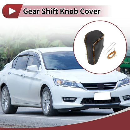 Black Orange Leather Gear Shift Knob Cover for Honda Accord (2008-2012)