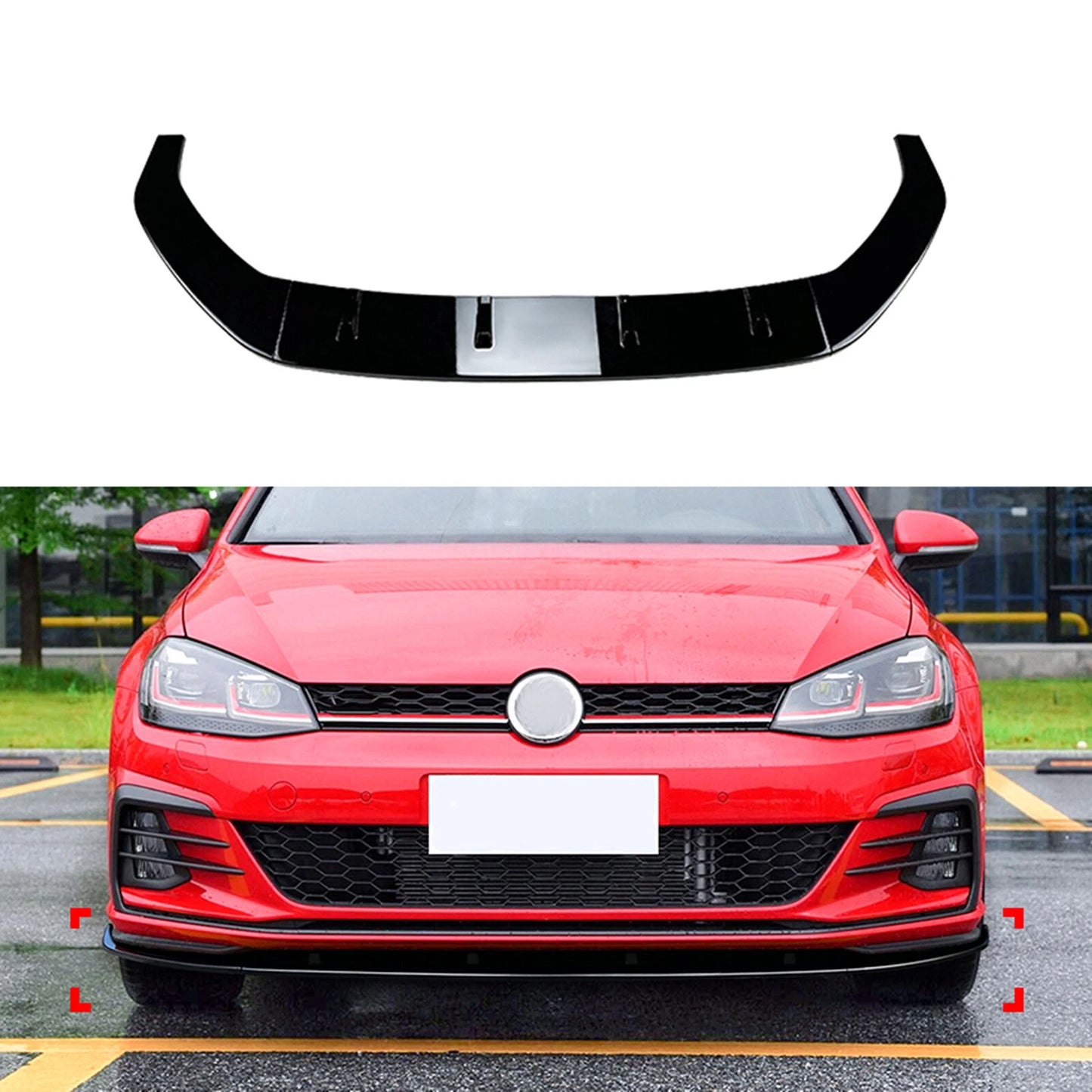 Bumper Spoiler Lip Splitter for VW Golf 7.5 MK7.5 GTI R (2017-2019)