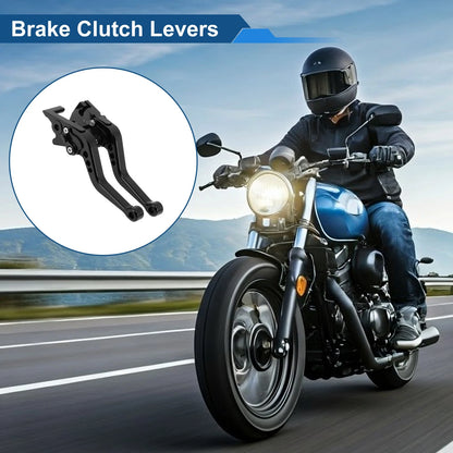 2 x Adjustable Brake Clutch Levers Kawasaki Ninja 300/Z300 (2013–2017) Black