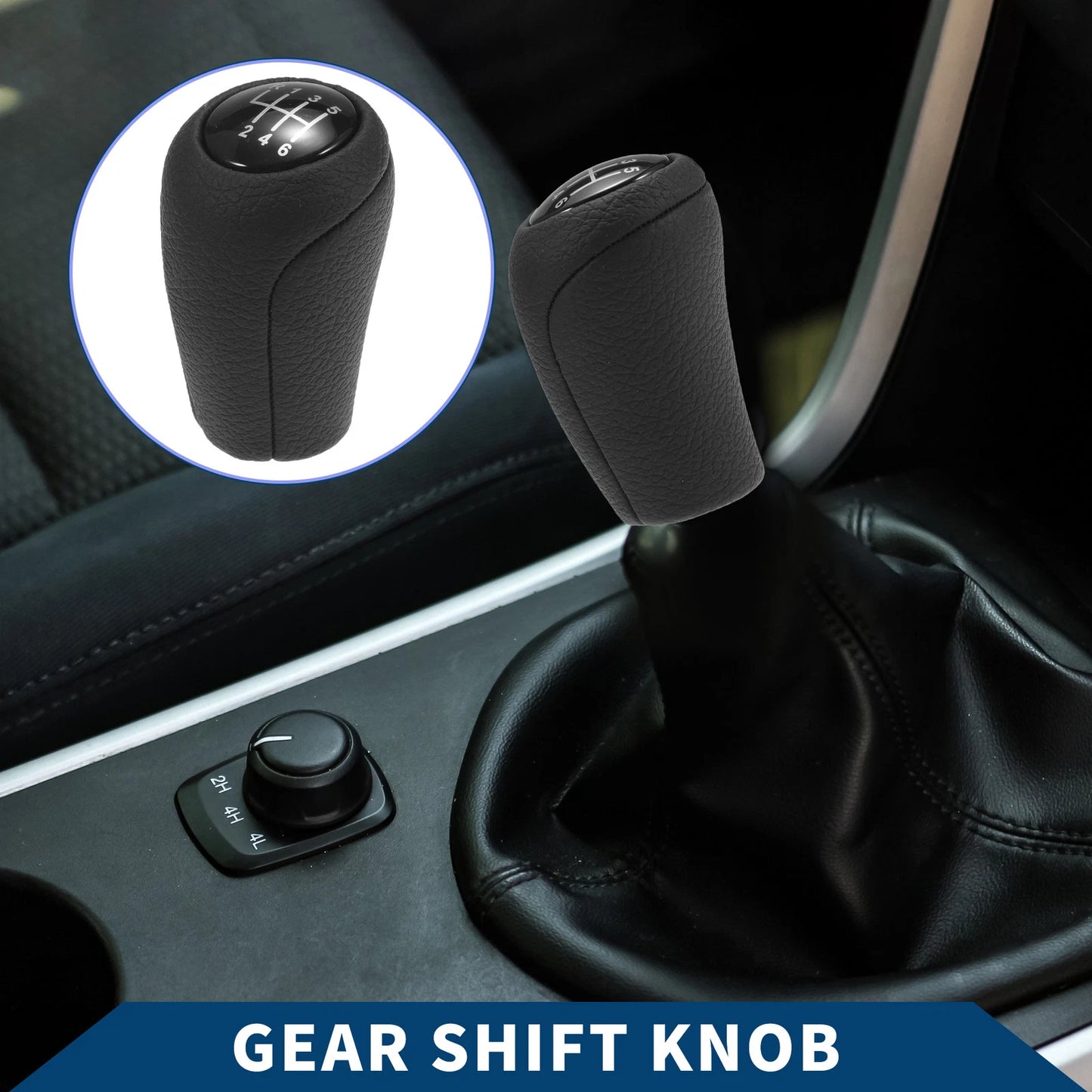 6 Speed Manual Gear Shift Knob for Mazda 3 (2010-2013) - Faux Leather Black