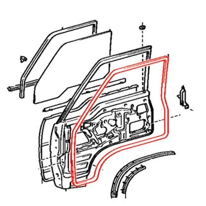 Front Door Weatherstrips for Toyota Hiace Van 1982-2007
