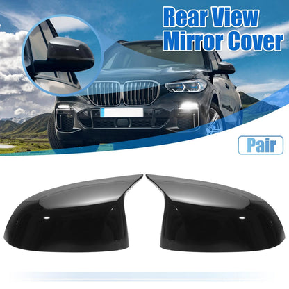 Gloss Black Rear View Mirror Covers for BMW X5 X4 X7 (2019-2021)