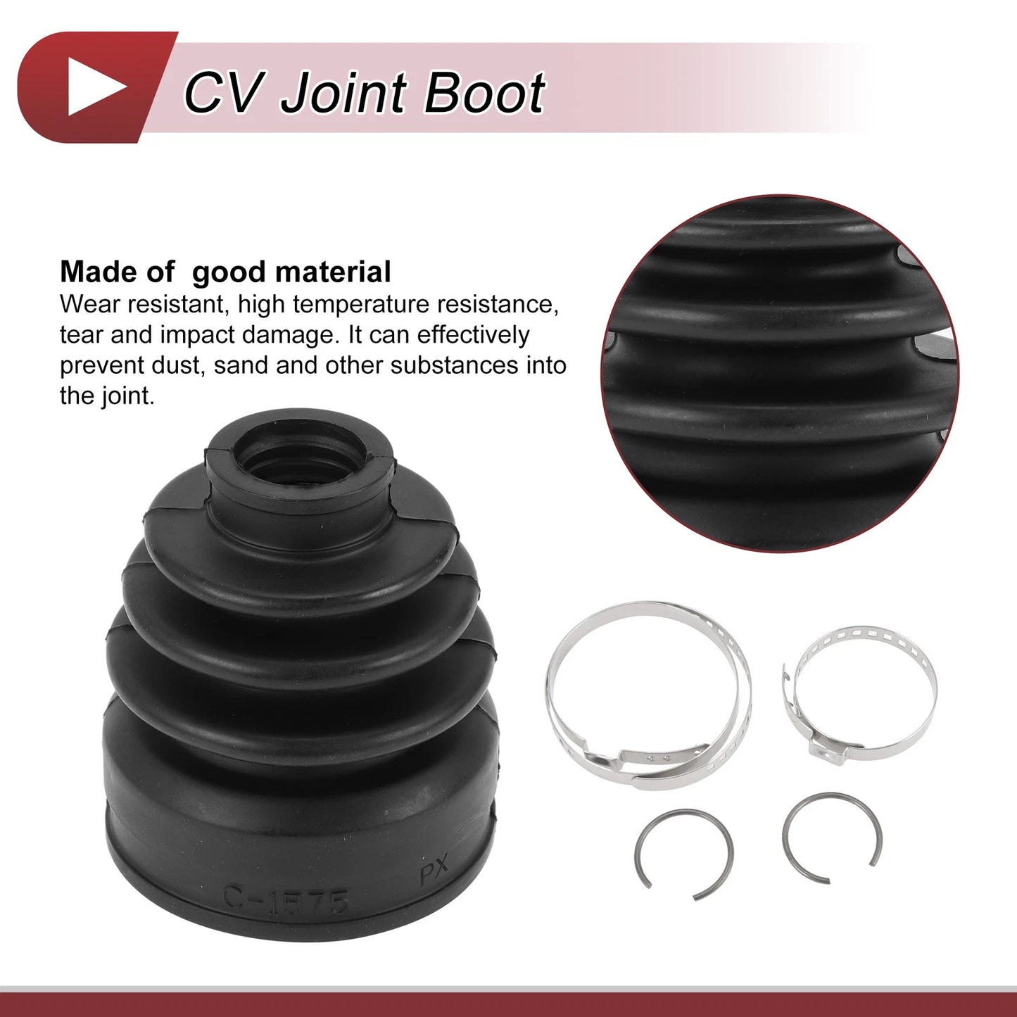 Inner CV Joint Boot Kit w/ Clamps for Nissan Almera (2012-2018)
