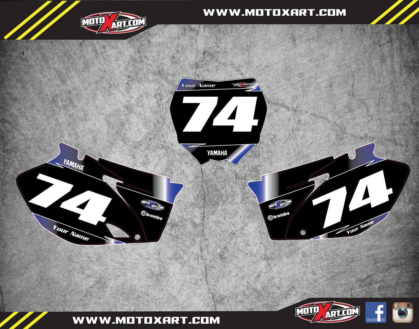 Custom Number Plates for Yamaha YZF 250 Decals (2006-2009)