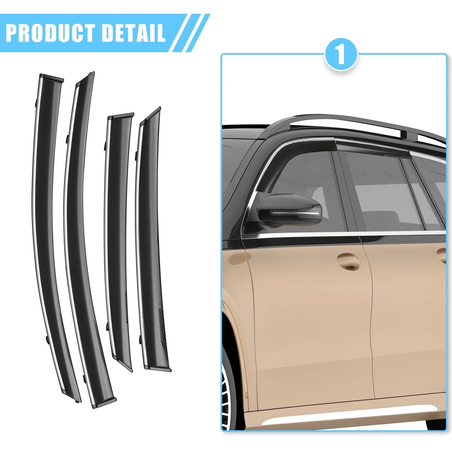 Window Vent Visor Deflectors Rain Guards for Nissan Sedan