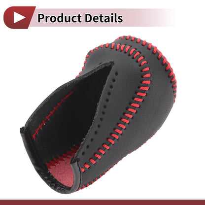 Car Gear Shift Knob Cover for Mazda CX-5 (2013-2014) Black Red Faux Leather