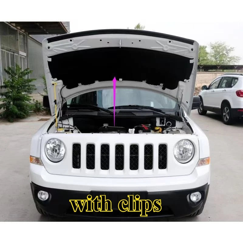 Black Engine Hood Insulation Pad Heat Shield for Jeep Compass (2007–2010)