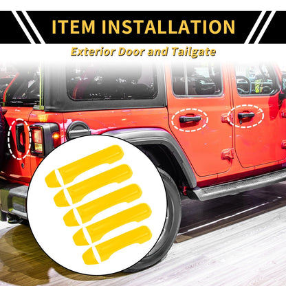 Door Tailgate Handle Cover for Jeep Gladiator JT (2020-2021) - 1 Set Yellow